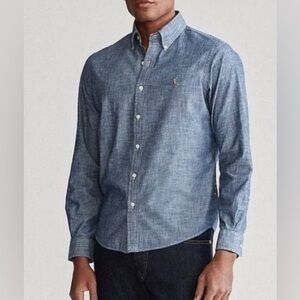 Ralph Lauren polo Blue Button Down rl untucked fit classic fit size small